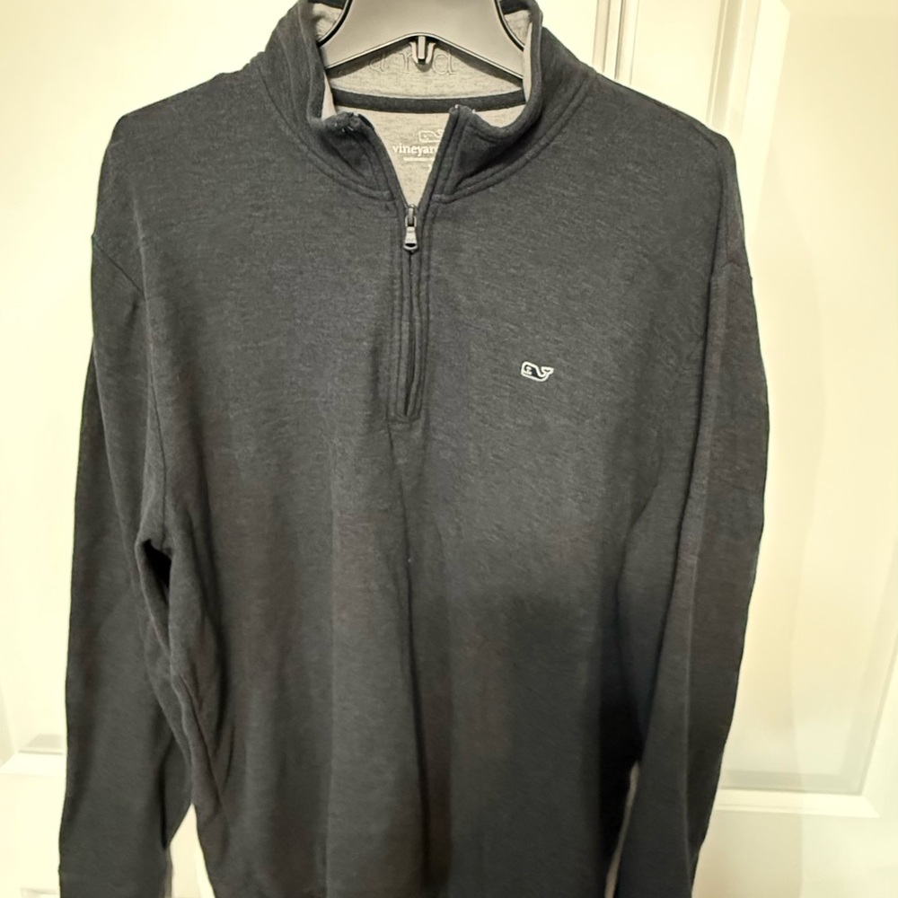Vineyard Vines Men's Charcoal Zip-Up Sweater